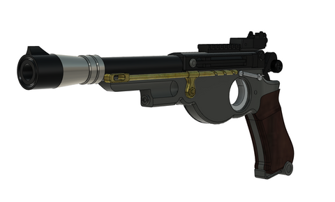 The Mandalorian Blaster with working trigger 3D Files